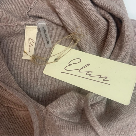 New Elan Nordstrom’s Mauve Ribbed Knit Pullover Hooded Soft Sweatshirt - Picture 8 of 12